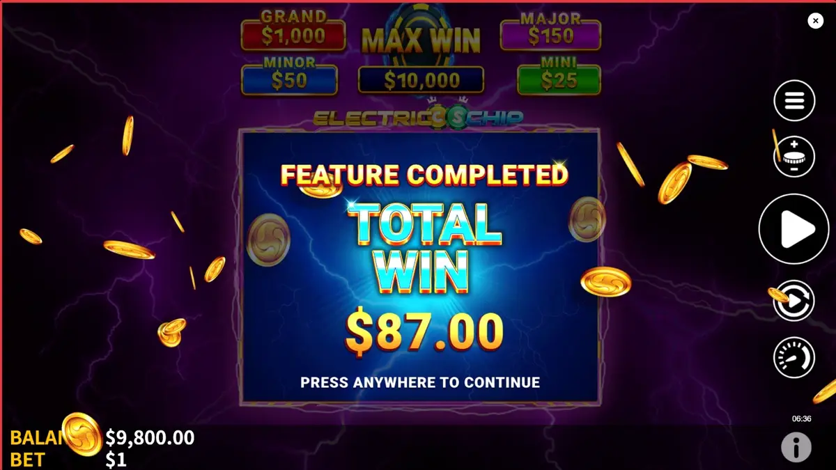 Electric Chip slot machine neon interface